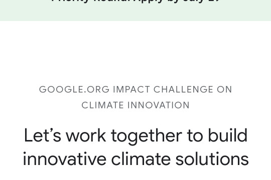 Google .Org Impact Challenge on Climate Innovation
